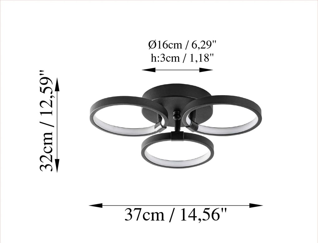 Stropné LED svietidlo Halka čierne