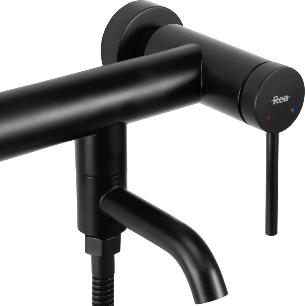 Rea Clif, vaňová batéria s ručnou sprchovou súpravou, čierna matná, REA-B4240