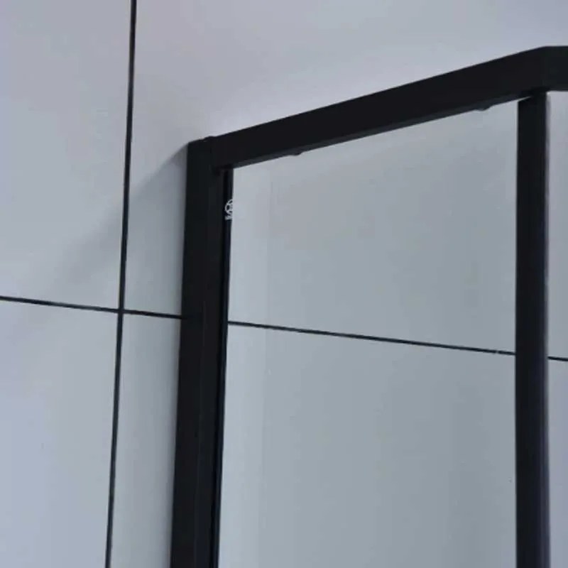 BPS-koupelny Päťuholníkový sprchový kút HYD-PK4026B 90x90 čierna/transparent + vanička HYD-PSV-ST07B čierna