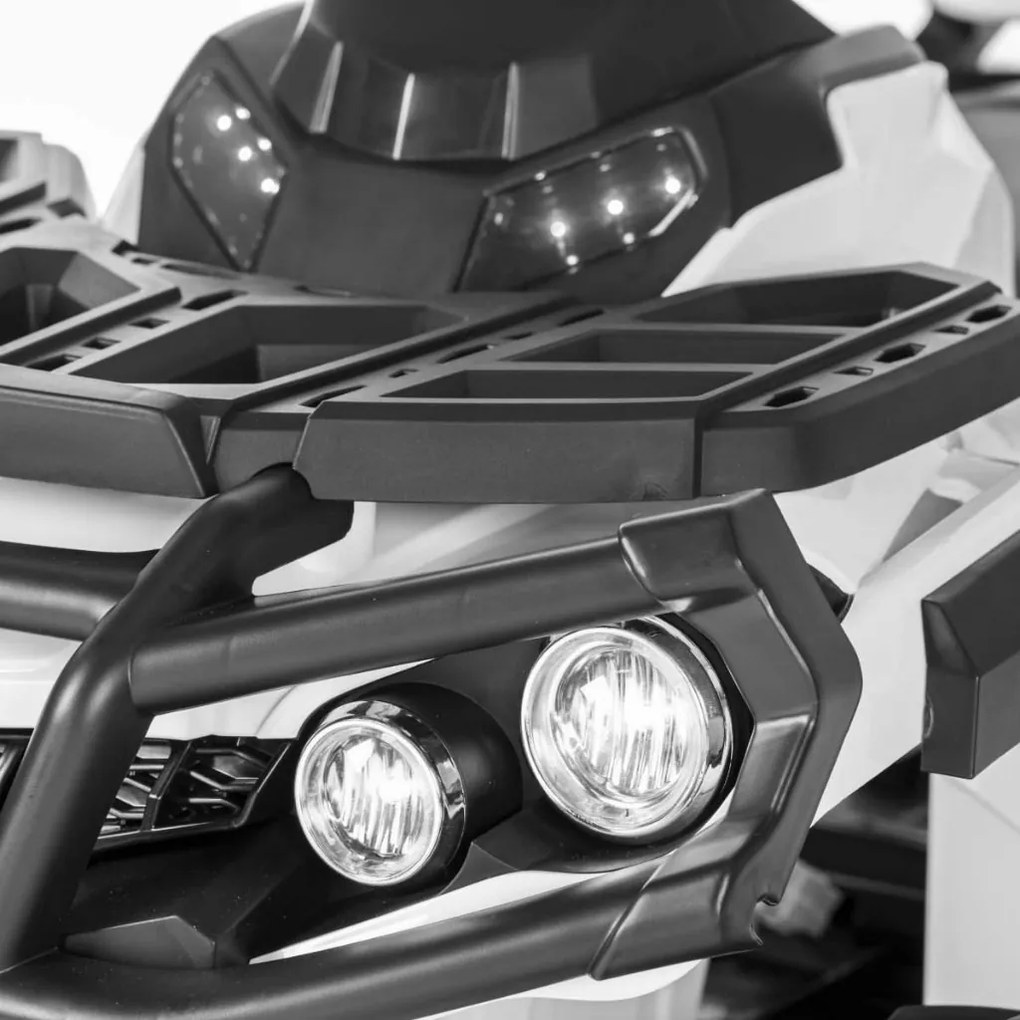 Ramiz Detská štvorkolka na batérie biela + EVA kolesá + MP3 rádio + LED dióda + pomalý štart