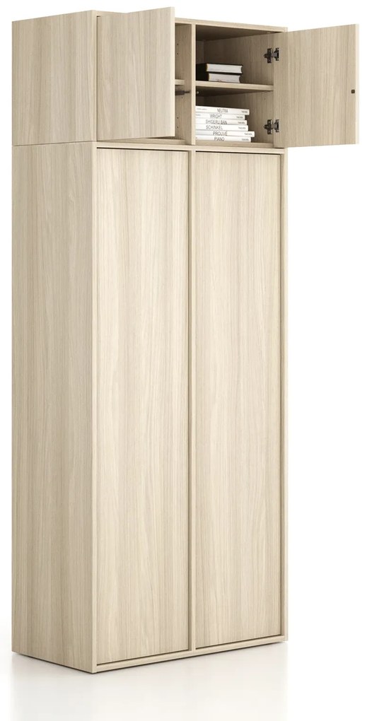Nadstavba pre skrine FRAME, 2x dvere, 872 x 450 x 427 mm, PUSH-lock, dub prírodný