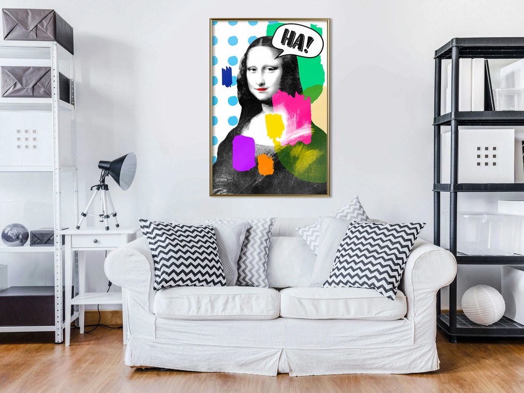 Artgeist Plagát - Mona Lisa Pop-art [Poster] Veľkosť: 20x30, Verzia: Zlatý rám s passe-partout