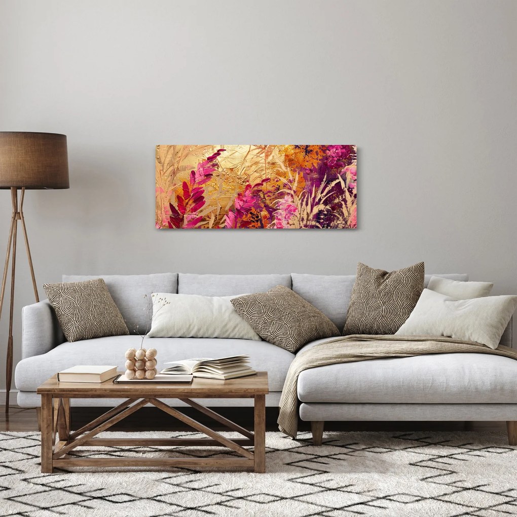 Obraz - Abstraktná maľba kvetov II. (120x50 cm)