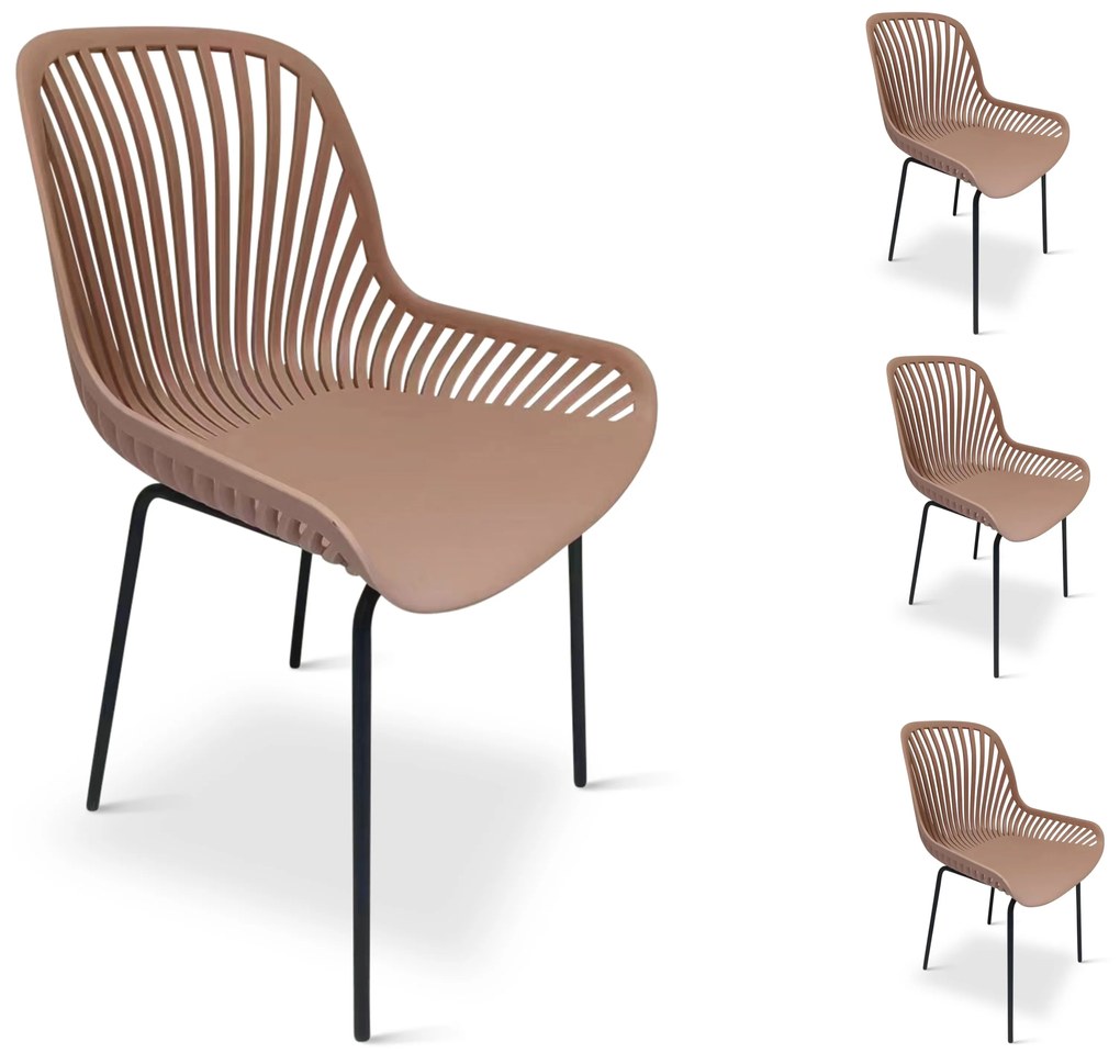 Noela Dizajnová stolička GABY ružová 4 ks