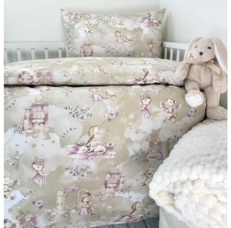 Posteľná obliečka do postieľky Na Vlásku 90x130 / 45x65 cm – 100% bavlna, rozprávkový motív, zips