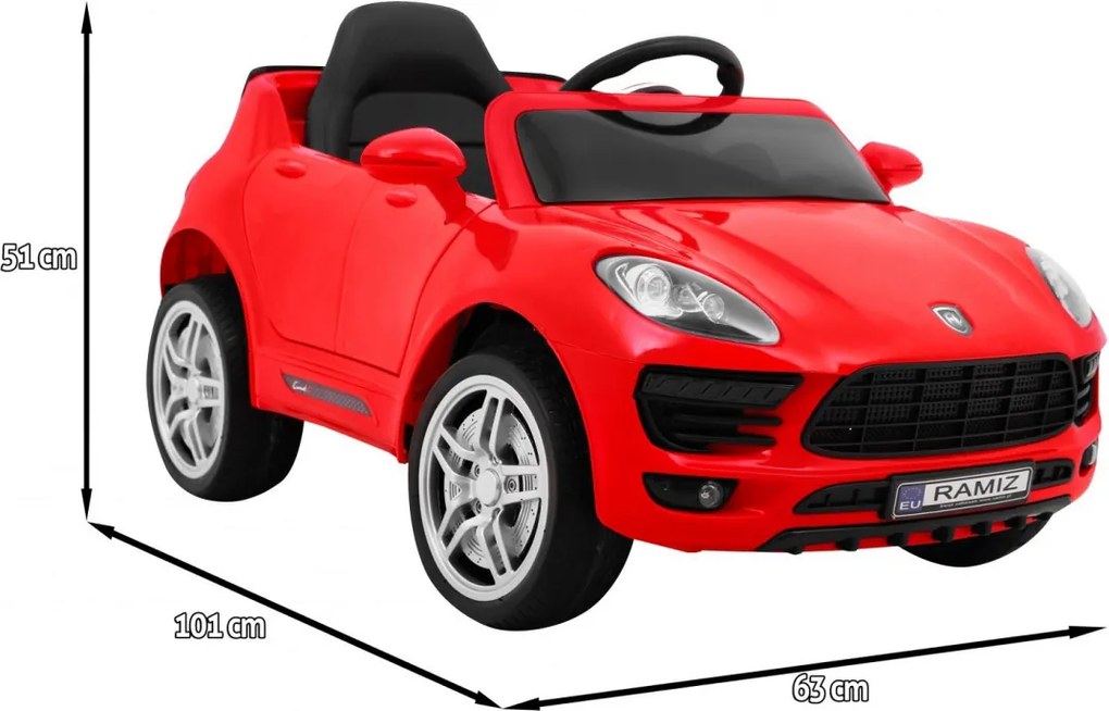Ramiz Turbo-S batériové auto pre deti Červené SUV + diaľkové ovládanie