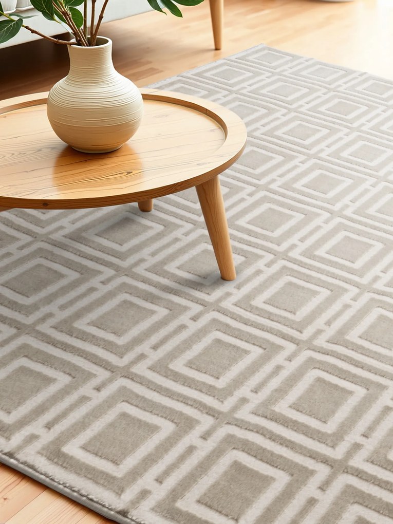 Behúň Perles 106191 Cream z kolekcie Elle, 80x240, béžová, obývacia izba, ELLE Decoration