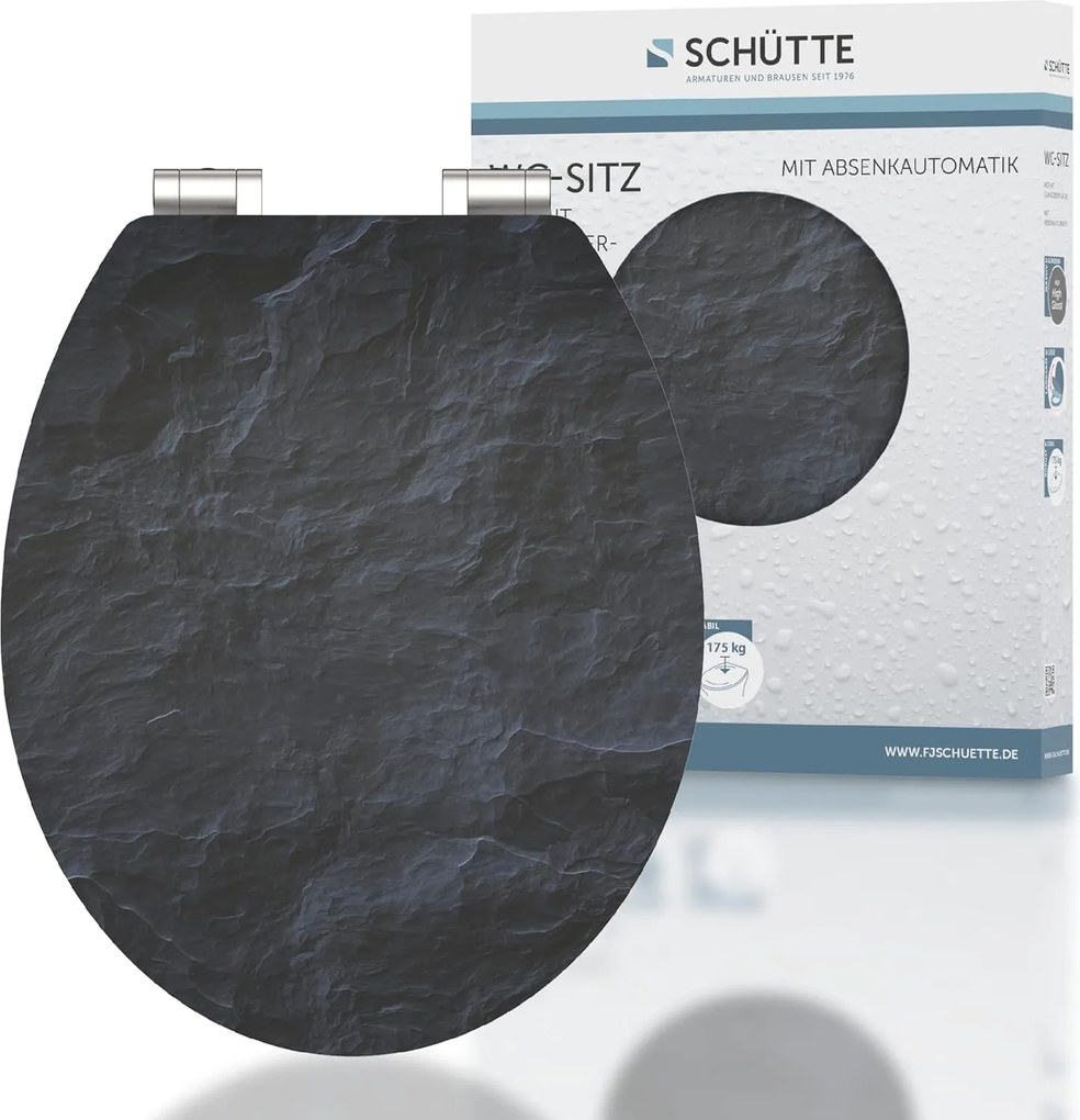 Eisl Sanitär WC sedátko MDF Soft Close Black Stone High Gloss 80535