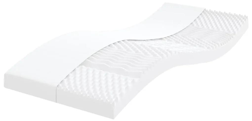 Penový matrac biely 100x200 cm 7 zón tvrdosť 20 ILD 356353