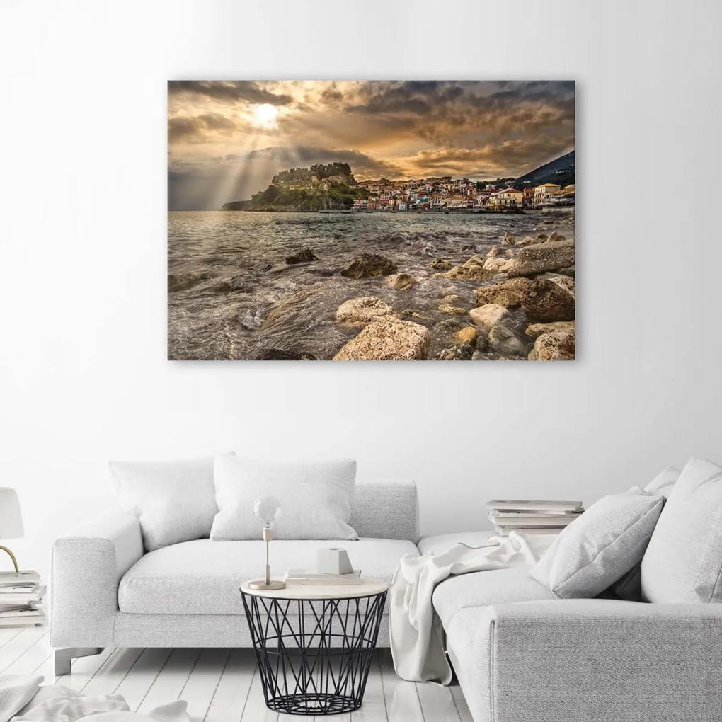 Obraz na plátně Město Kameny Pláž - 120x80 cm