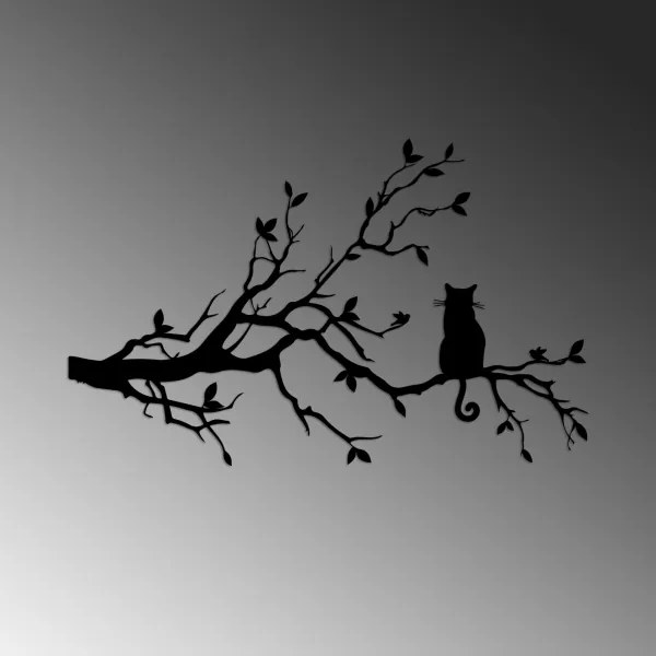 Nástenná dekorácia 80x50 cm vetva kov