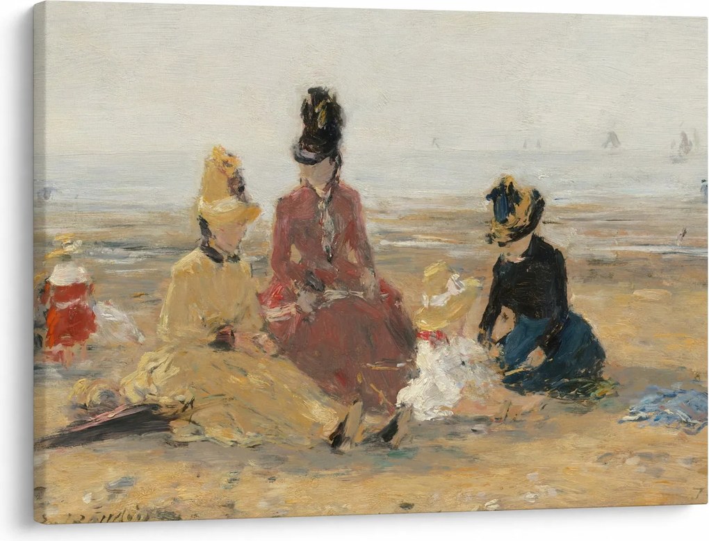 Obraz - Eugène Boudin, On the Beach, Trouville, reprodukcia (70x50 cm)
