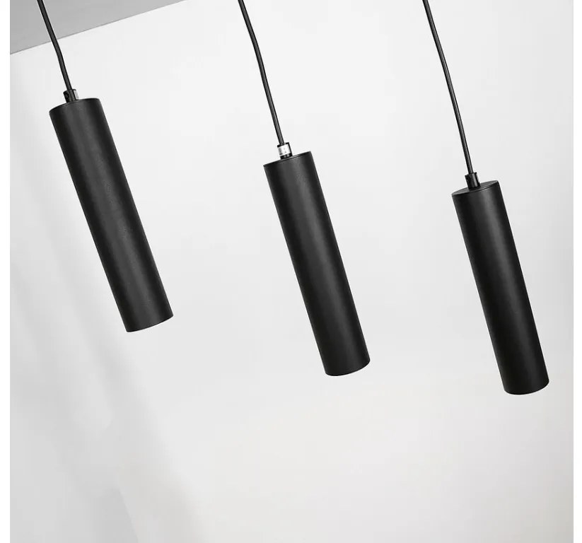 Candellux Čierny závesný luster Tubo pre žiarovku 3x GU10 33-79091
