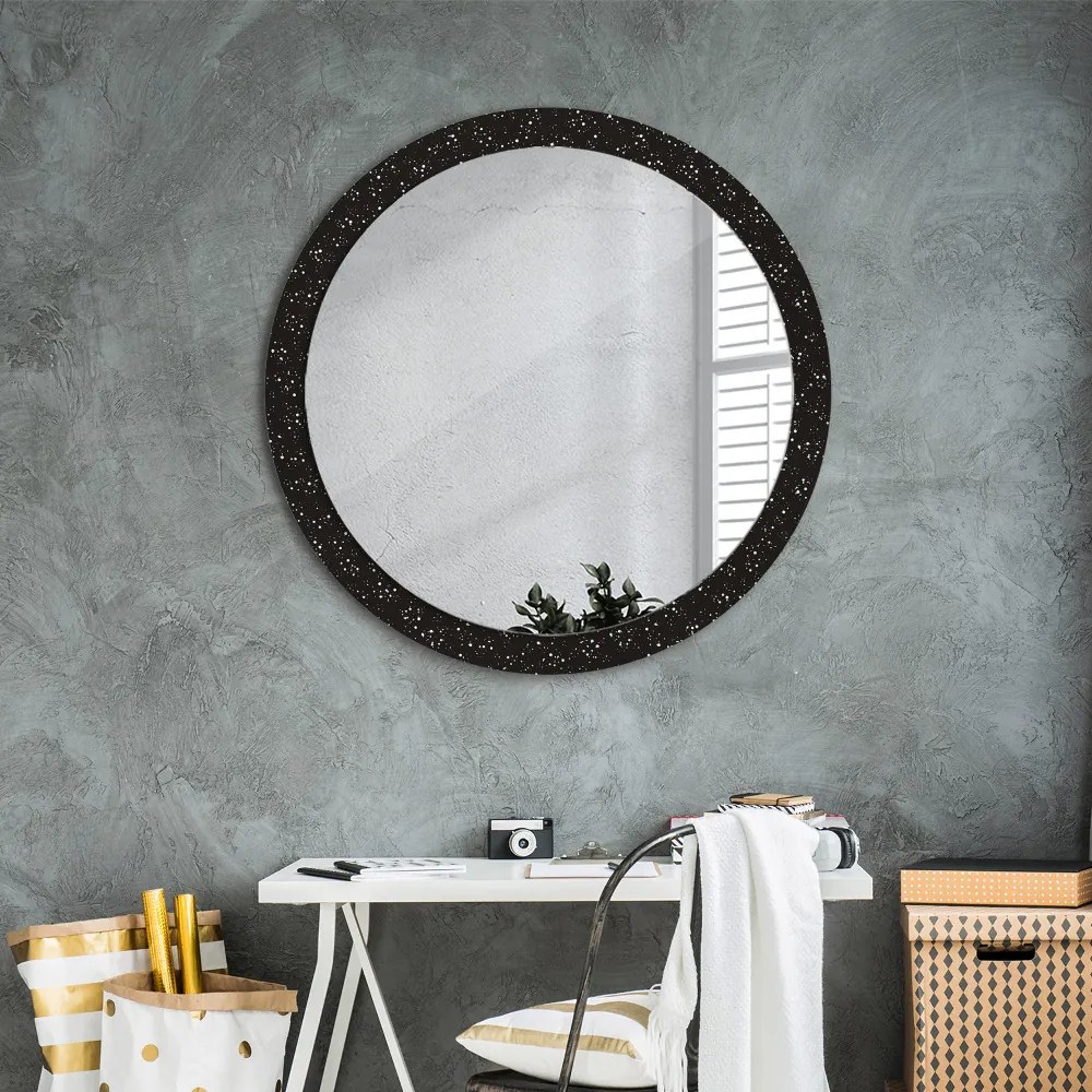 Okrúhle ozdobné zrkadlo na stenu Chaotické bodky fi 90 cm