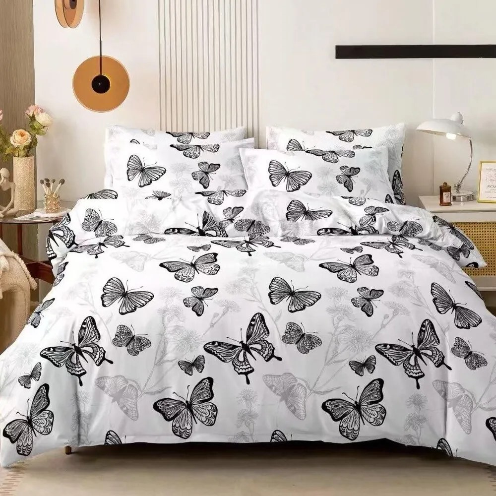 Obliečky OPRAH WHITE BUTTERFLIES 7-dielna sada 140x200 cm