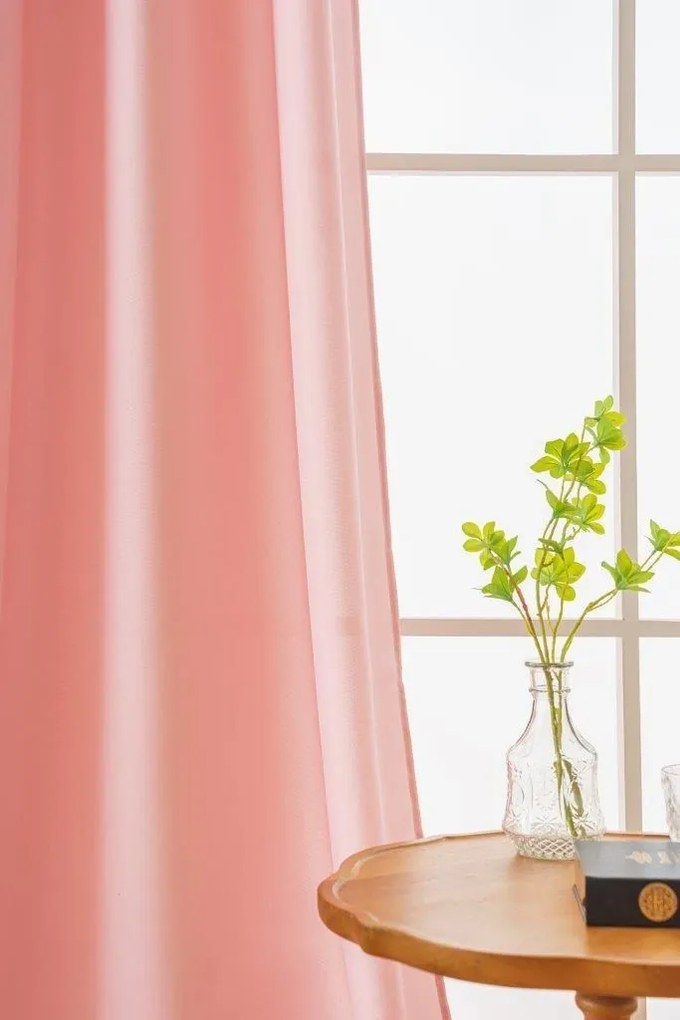 Záves OXFORD LIGHT 140x250 cm, ružový Zavesenie: Kovové krúžky