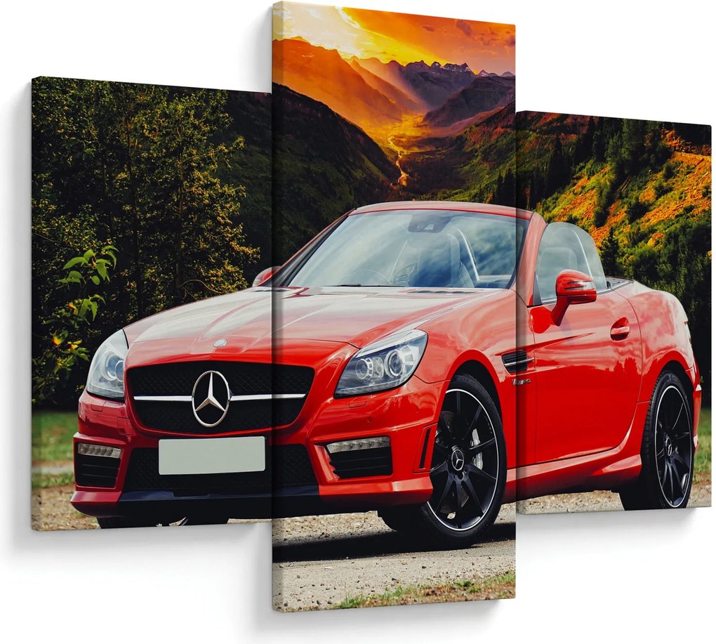 Obraz - červený Mercedes (90x60 cm)