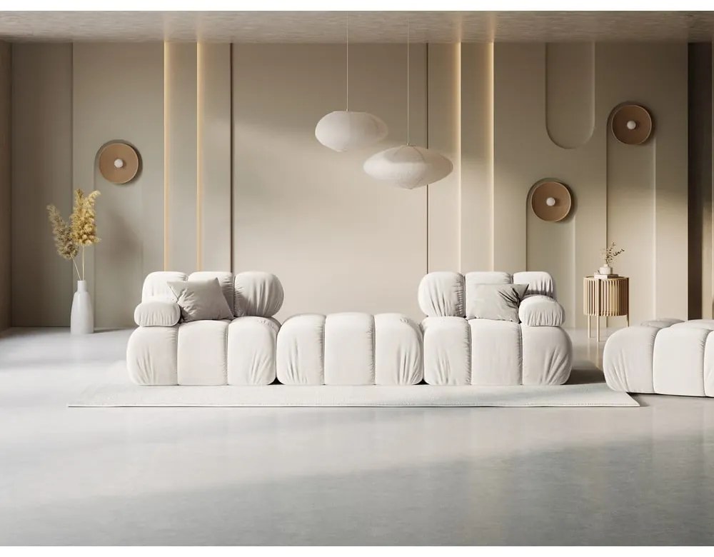 Béžová zamatová modulárna rohová pohovka (variabilná) Bellis – Micadoni