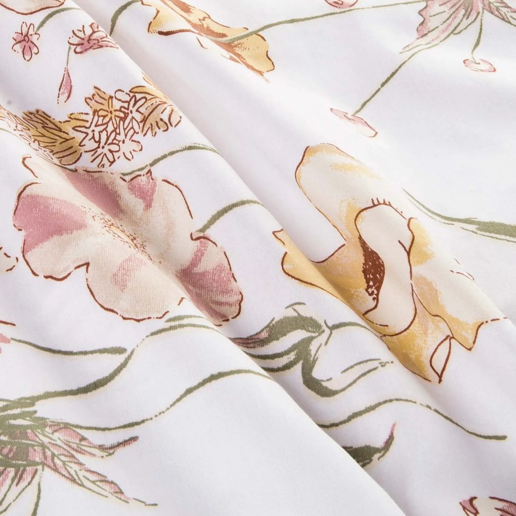 SATÉNOVÉ OBLIEČKY SATYNLOVE 180X200 CM, 2KS 70X80 CM KVETY