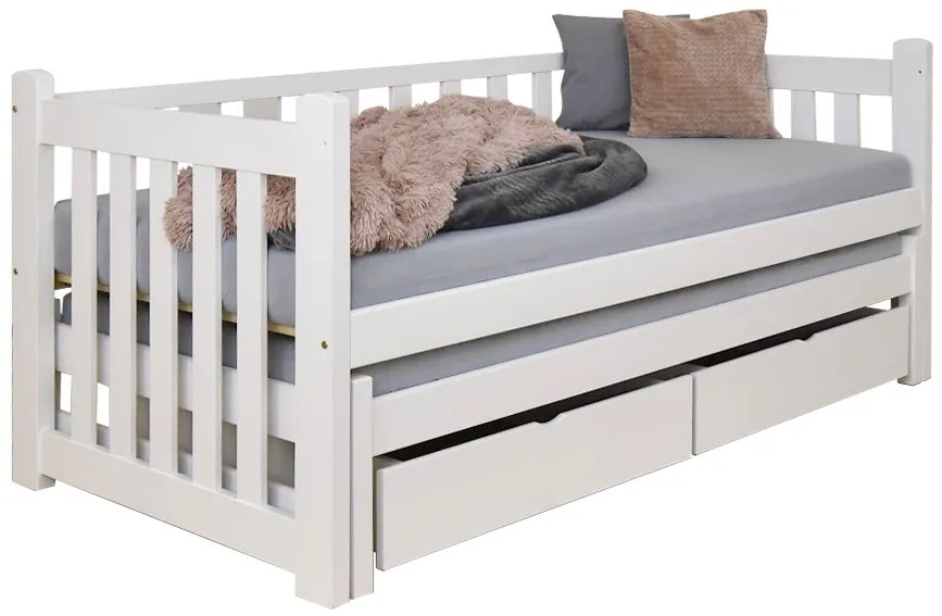Wilsondo Posteľ Veronika 2 - 200x90 + prístelka - biela
