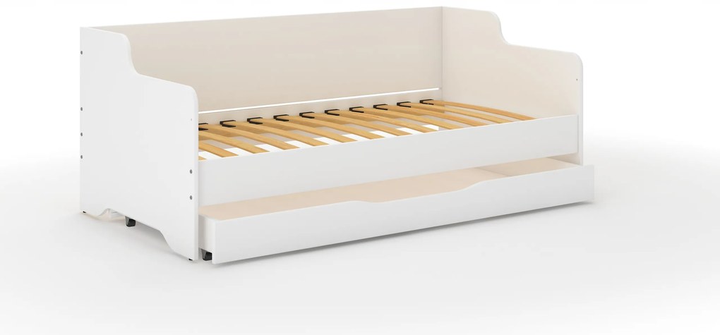 Detská posteľ LOLA - STAVEBNÉ STROJE 160x80 cm - grafika na bočnici