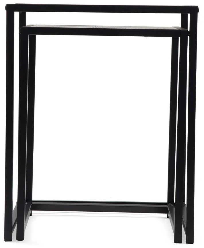 Noela Súprava odkladacích stolíkov s čiernym rámom DUETTA 40, 35