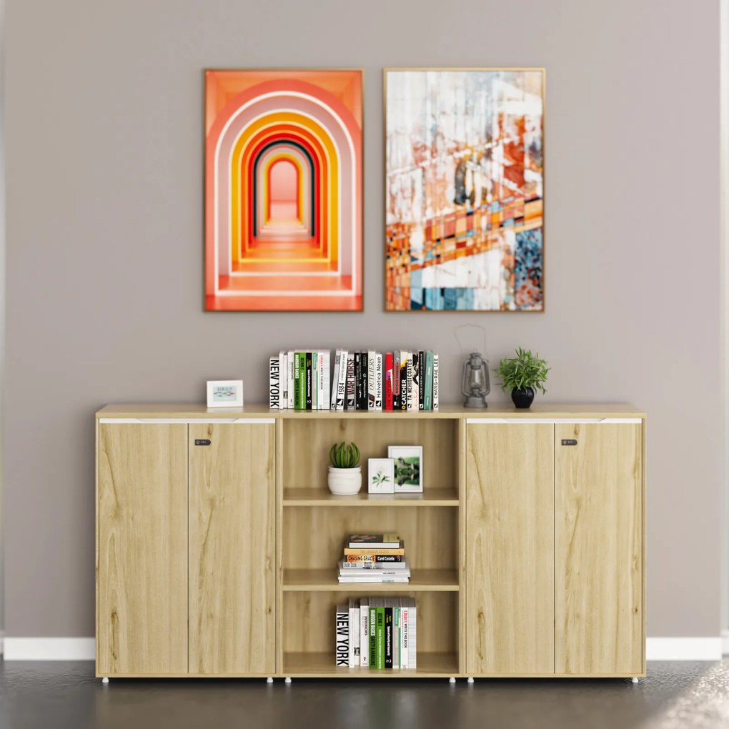 Kancelárska skriňa Houseland Profit Dru 03 dub prírodný