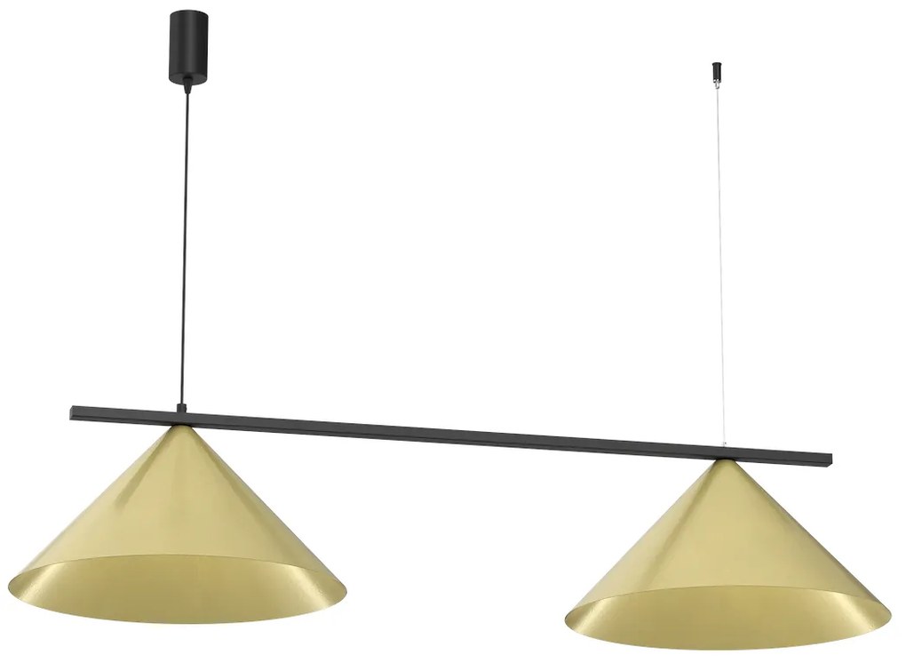 Závesné svietidlo Capital, 2x zlaté kovové tienidlo, (fi 46cm), b