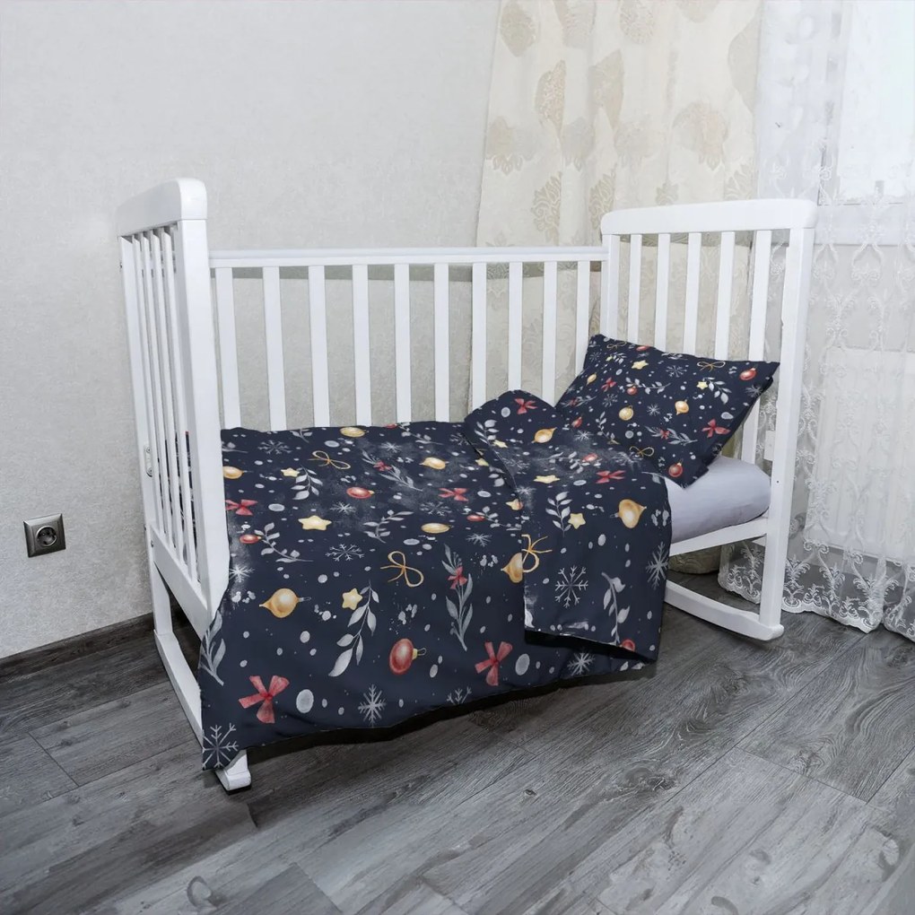 Sablio Mikroplyšové detské obliečky do postieľky Štedrovečerná noc - 100x135 / 40x60