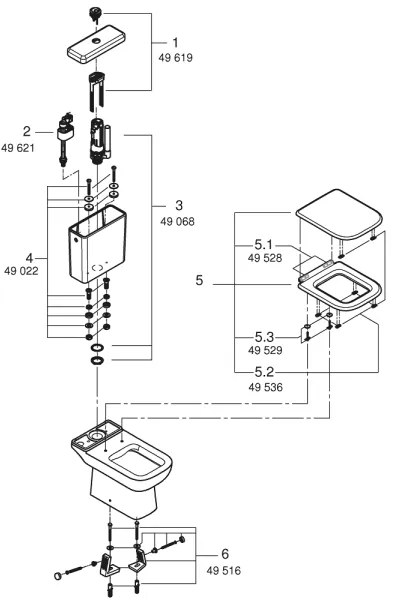 GROHE 39951000 - Kombinované WC START EDGE 384 × 668 mm keramika/biela