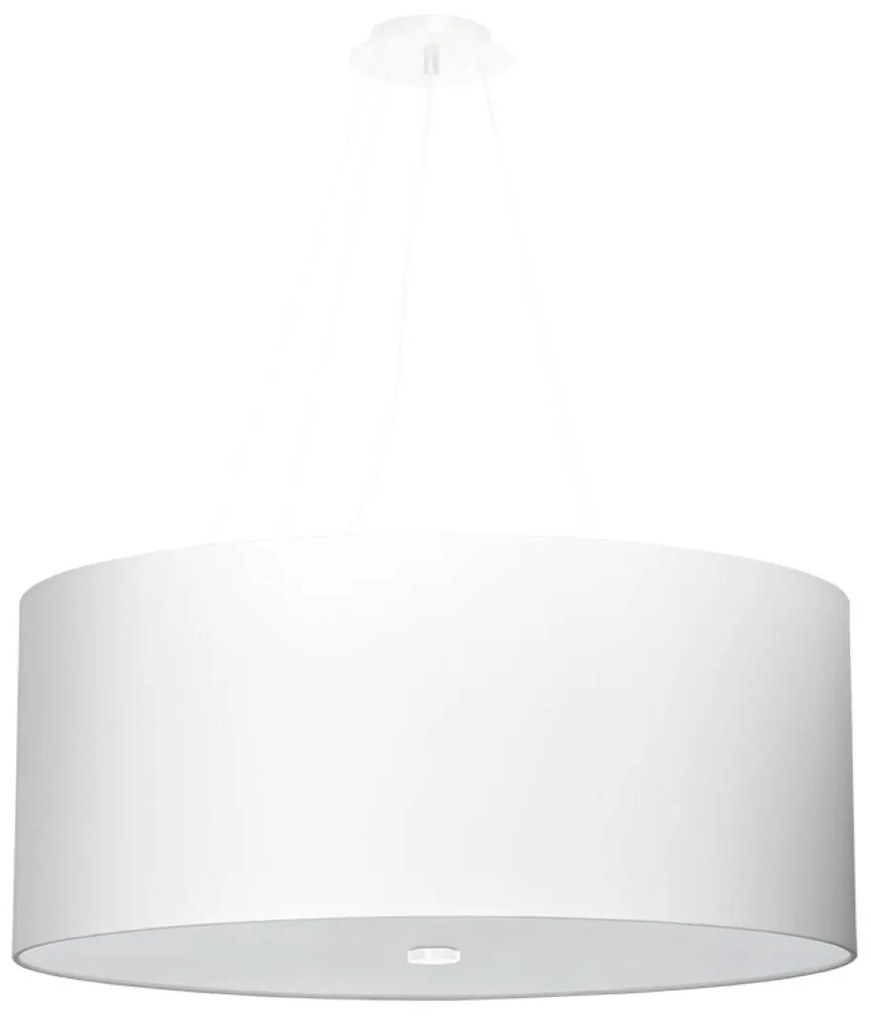 Závesné svietidlo Otto, 1x biele textilné tienidlo, (biele sklo), (fi 60 cm)