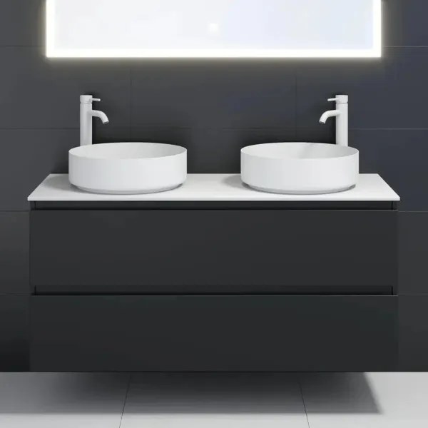 BATH DELUXE 06-040-16-01-00 - Umývadlo na dosku LJORDAL Ø 40 cm oceľ/biela