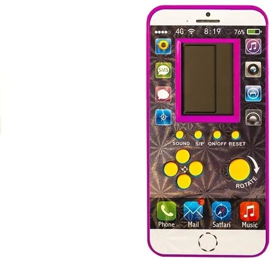 LEAN TOYS Elektronická hra Tetris - ružová