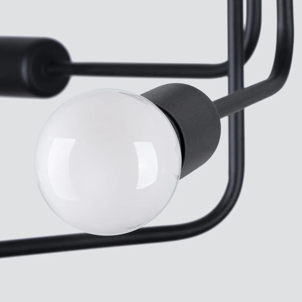 Stropné svietidlo Norah 6, čierne telo svietidla