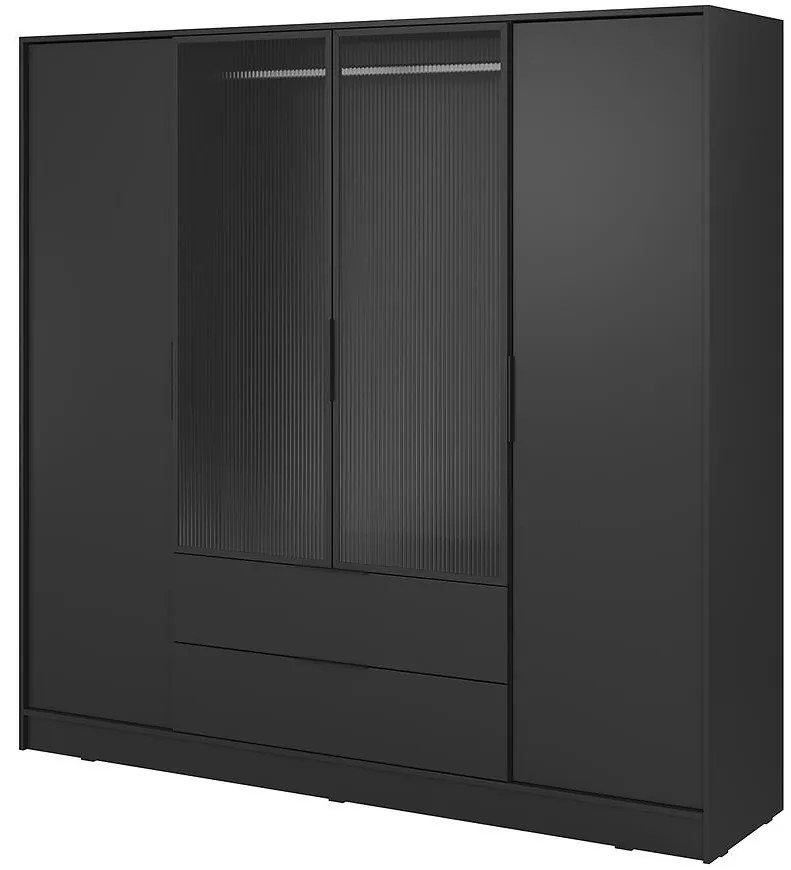 Skriňa Kelly 4D RM čierna s LED