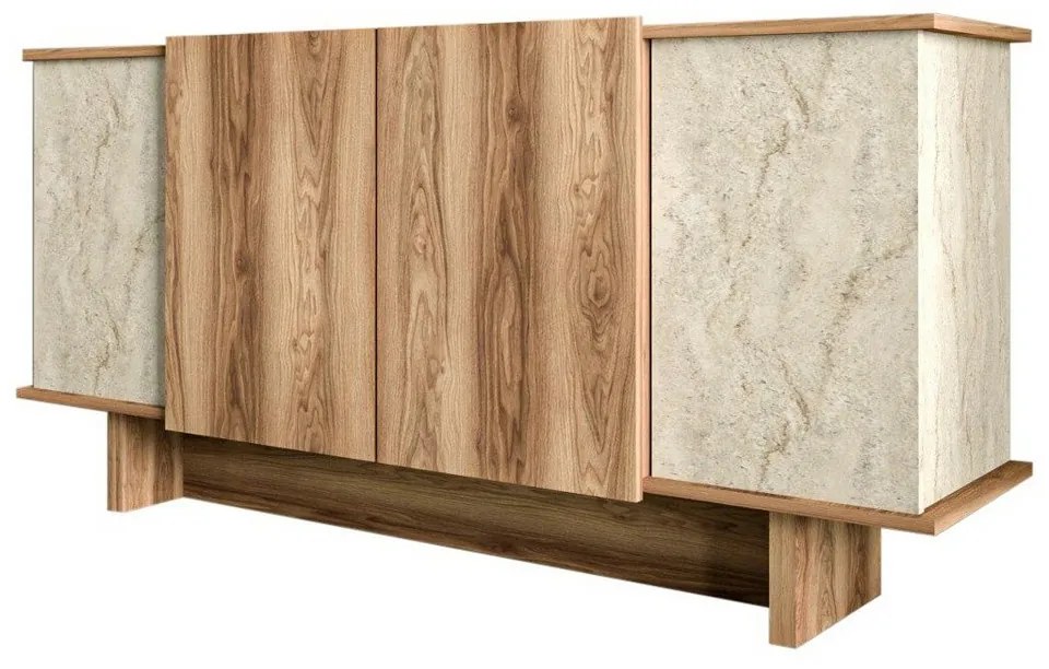 Skrinka Diana Travertine and Walnut