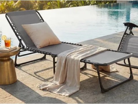 Zahradné ležadlo Bielfeld, šedé%