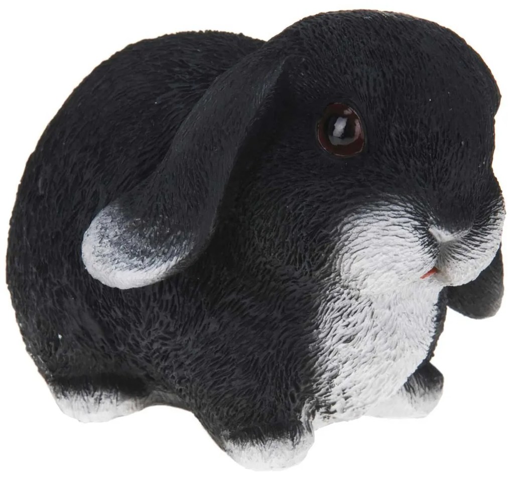 Záhradná figúrka z polyresinu Bunny, 16 cm, čierna