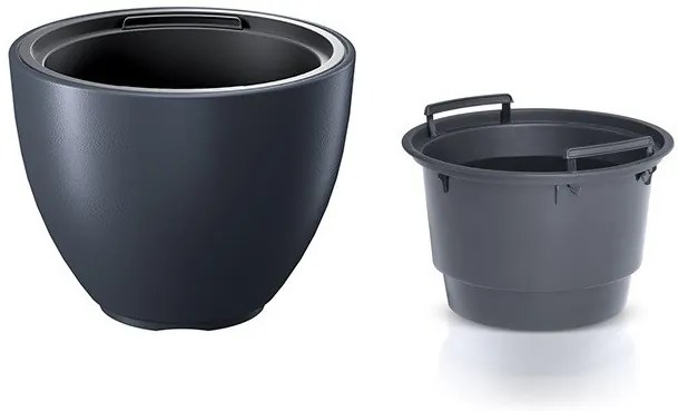 Kvetináč s vkladom HEOSE III antracitový