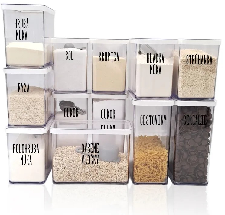 ZÁKLADNÁ sada dóz na potraviny ROTHO LOFT 12 ks - biela