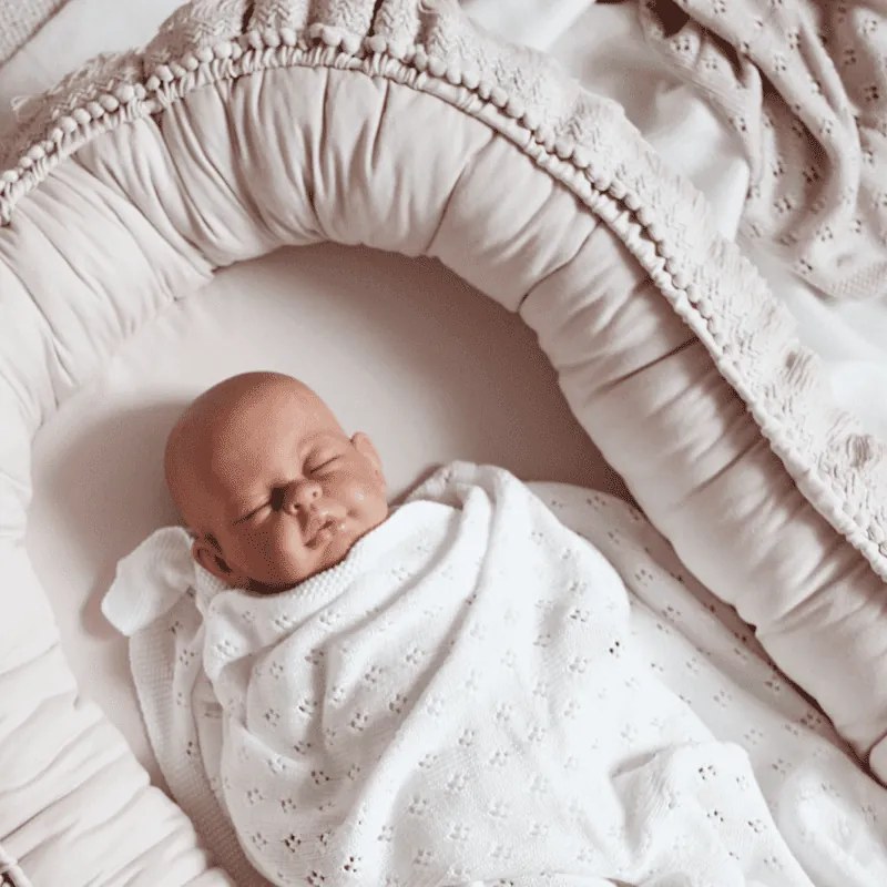 Hniezdo pre bábätko Boho púdrovo ružová