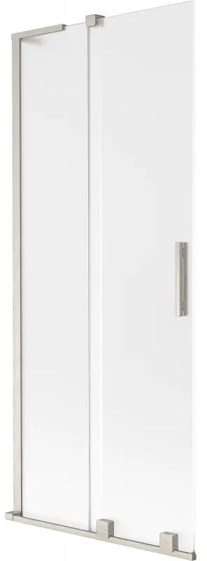 Mexen Velar L, 2-krídlová posuvná vaňová zástena 85 x 150 cm, 8mm sklo námraza, brúsená oceľ, 896-085-003-31-97