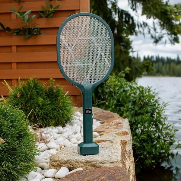 LED elektrický lapač hmyzu 2v1 s LCD, 1200 mAh/5V, zelený