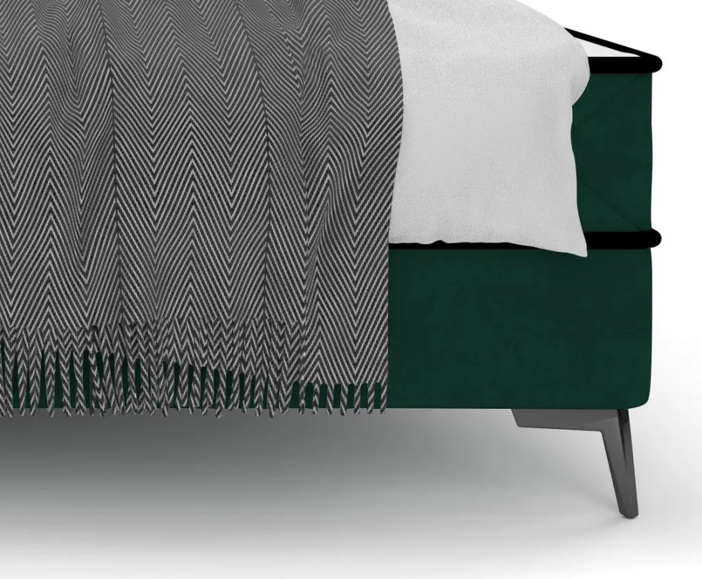 Posteľ Parana 180x200 cm, fľaškovo zelená zamatová látka