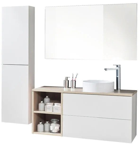 Mereo Mereo, Aira, kúpeľňová skrinka s keramickým umývadlom 121 cm, MER-CN723