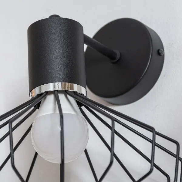 Nástenné svietidlo SOLANO 1xE27/15W/230V čierna/lesklý chróm