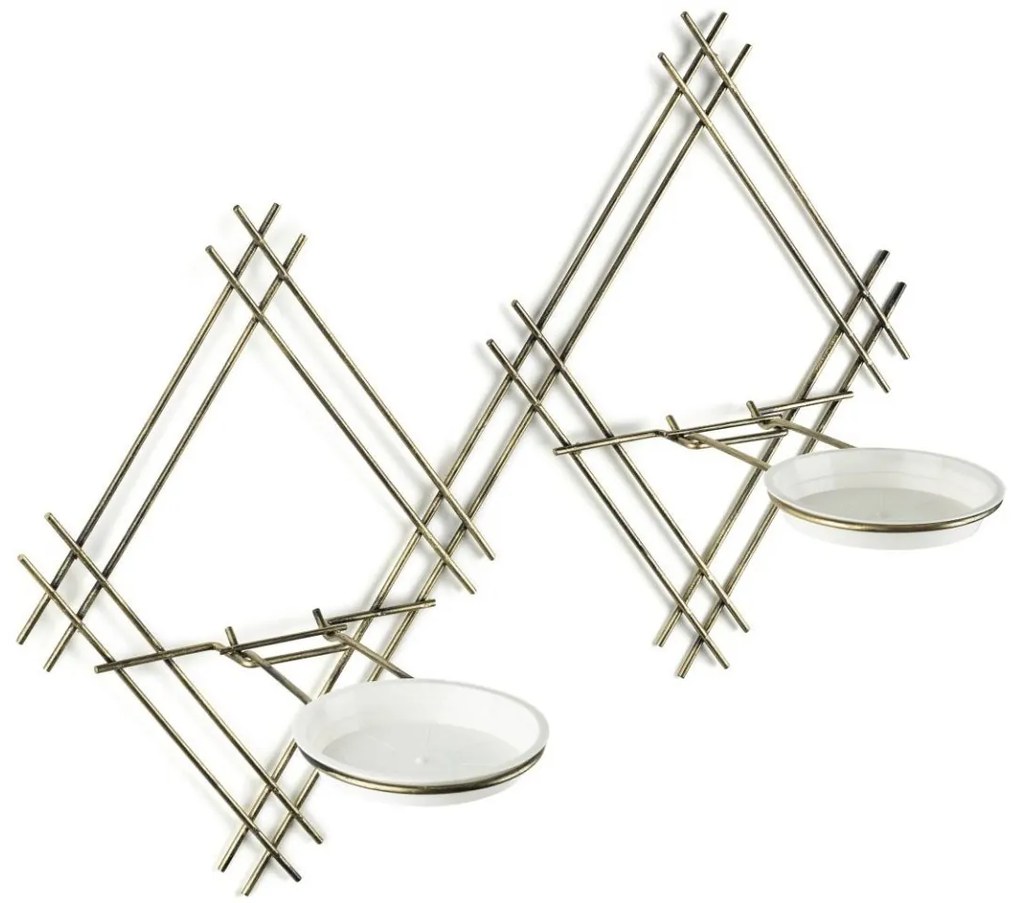 Súprava dvoch závesných stojanov na kvety Rova čiernozlatá