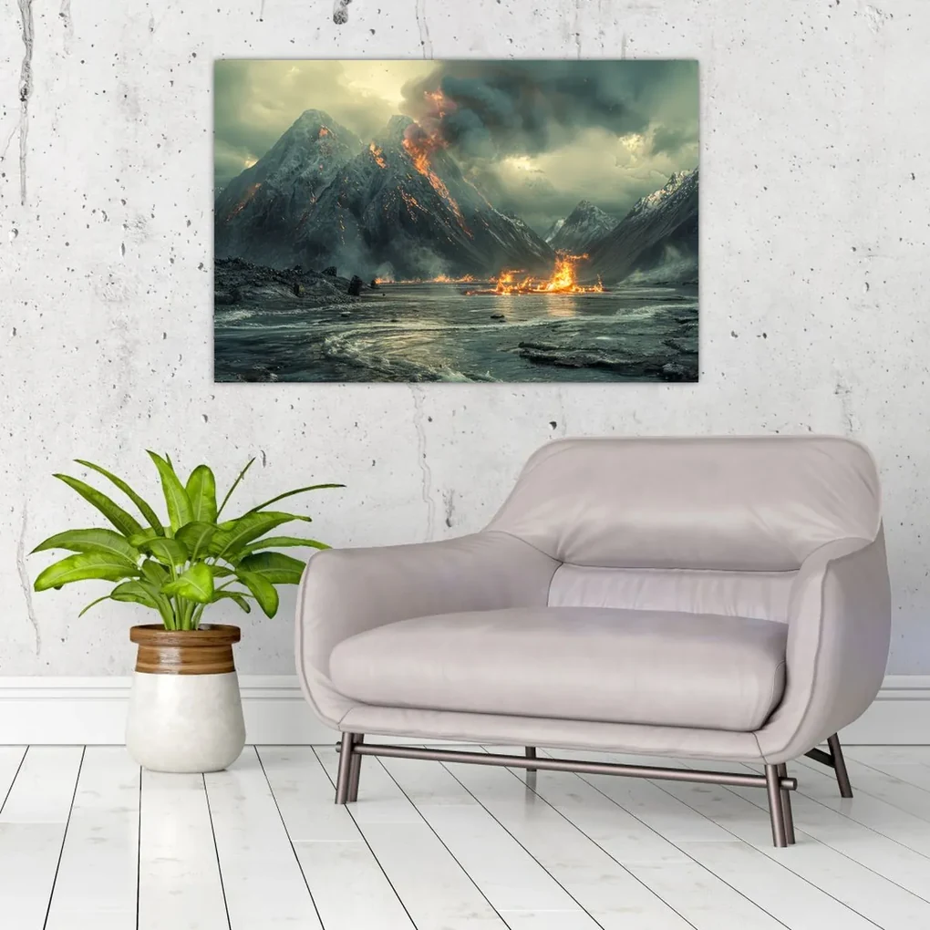 Obraz - Erupcia sopky (90x60 cm)