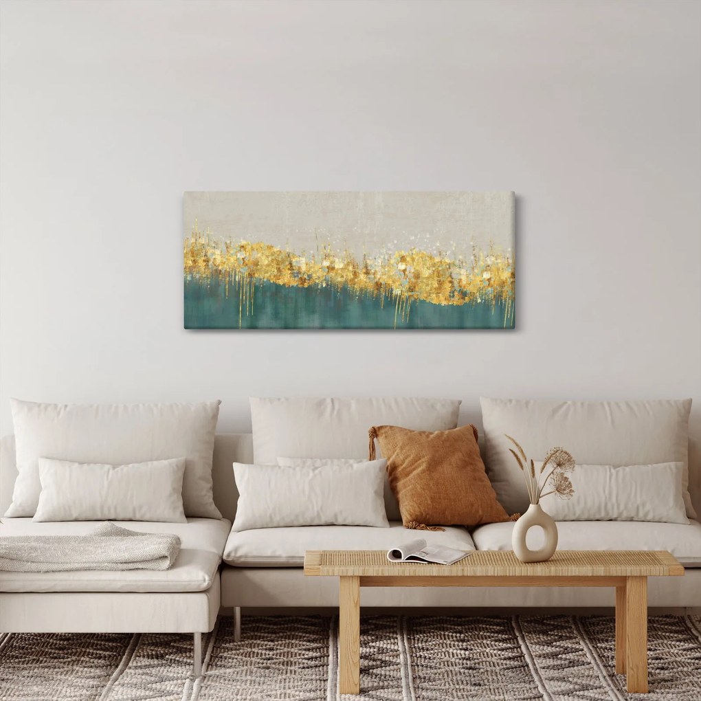 Obraz - Textúra so zlatým dekorom (120x50 cm)