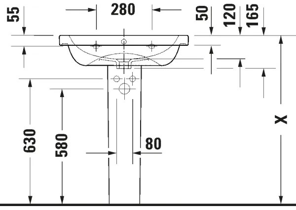 Duravit 23996500002 - Závesné umývadlo D-CODE 65x48 cm keramika/lesklá biela